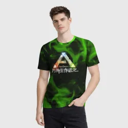 Мужская футболка 3D ARK online зеленый дым - фото 2