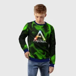 Детский свитшот 3D ARK online зеленый дым - фото 2