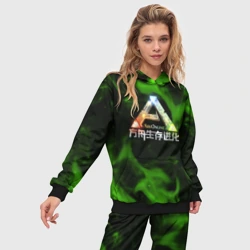 Женский костюм с толстовкой 3D ARK online зеленый дым - фото 2