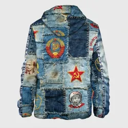 Мужская куртка 3D СССР вышивки на пэчворк  - фото 2