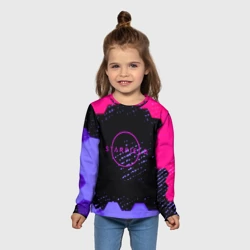 Детский лонгслив 3D Starfield неоновые соты - фото 2