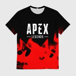 Мужская футболка 3D Apex legends красный огонь
