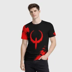 Мужская футболка 3D Quake красные краски - фото 2