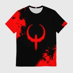 Мужская футболка 3D Quake красные краски