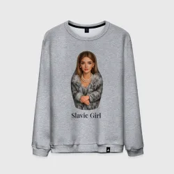 Мужской свитшот хлопок Slavic girl русая матрёшка