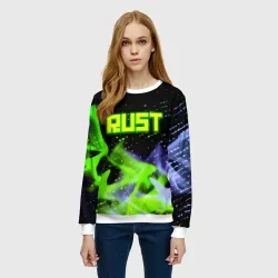 Женский свитшот 3D Rust neon flame - фото 2