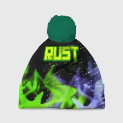 Шапка 3D c помпоном Rust neon flame