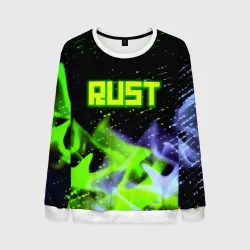 Мужской свитшот 3D Rust neon flame