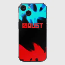 Чехол для iPhone 15 силиконовый с защитой камеры RUST flame game
