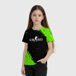 Детская футболка 3D Counter strike зелёные полосы - фото 2