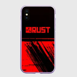 Чехол для iPhone XS Max матовый RUST краски полосы