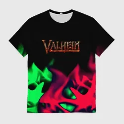 Мужская футболка 3D Valheim flame