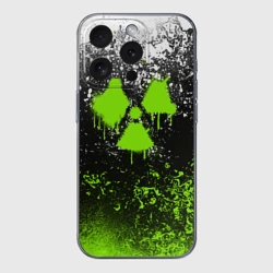 Чехол для iPhone 15 Pro силиконовый с защитой камеры Зелёная радиация