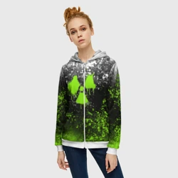 Женская толстовка 3D на молнии Зелёная радиация - фото 2