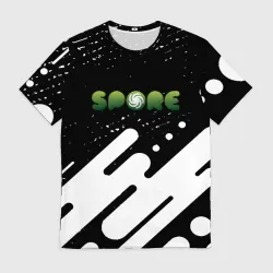 Мужская футболка 3D Spore черно белая геометрия