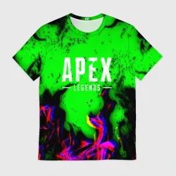 Мужская футболка 3D Apex Legends neon flame