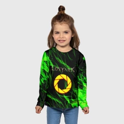 Детский лонгслив 3D Lost ark зеленые языки пламени - фото 2