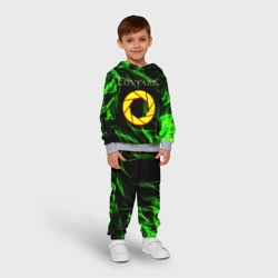 Детский костюм с толстовкой 3D Lost ark зеленые языки пламени - фото 2