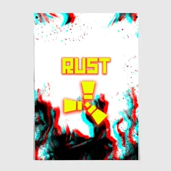 Постер Rust неоновый огонь глитч