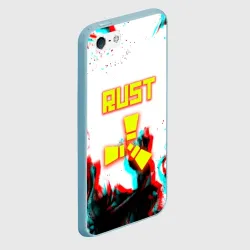 Чехол для iPhone 5/5S матовый Rust неоновый огонь глитч - фото 2