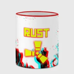 Кружка с полной запечаткой Rust неоновый огонь глитч - фото 2