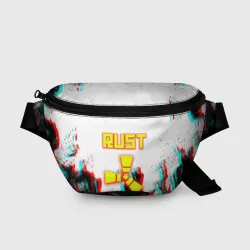 Поясная сумка 3D Rust неоновый огонь глитч
