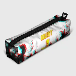 Пенал школьный 3D Rust неоновый огонь глитч