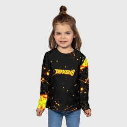 Детский лонгслив 3D Tekken 8 брызги огненных красок - фото 2