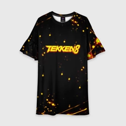 Детское платье 3D Tekken 8 брызги огненных красок