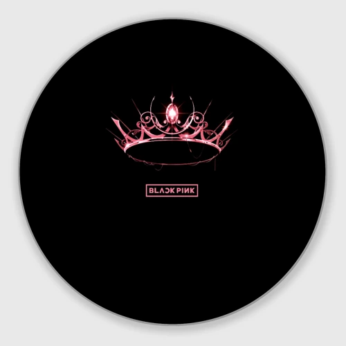 Круглый коврик для мышки Blackpink - crown