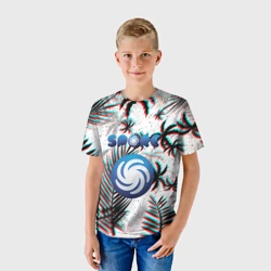 Детская футболка 3D Spore глитч тропики - фото 2