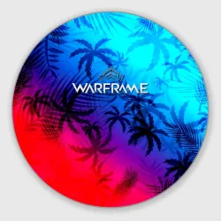 Круглый коврик для мышки Warframe неоновые тропики