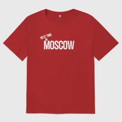 Мужская футболка хлопок Oversize Next time in Moscow
