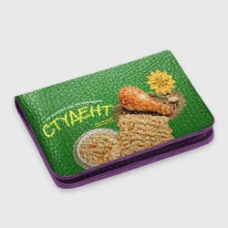 Картхолдер с принтом Студент быстрого приготовления с лапшой и куриной ножкой