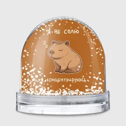 Игрушка Снежный шар Я не сплю - капибара концентрируется