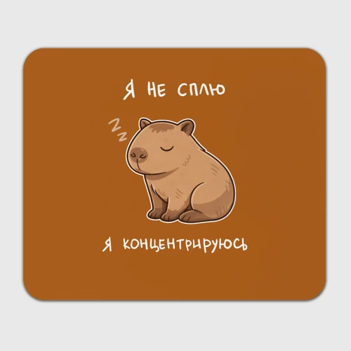 Прямоугольный коврик для мышки Я не сплю - капибара концентрируется