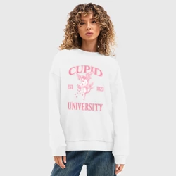 Женский свитшот oversize без начеса хлопок Cupid University - фото 2