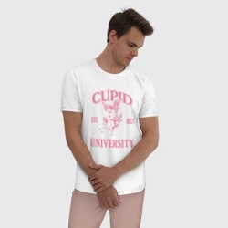Мужская пижама с белой футболкой хлопок Cupid University - фото 2
