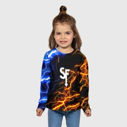 Детский лонгслив 3D Sally Face молнии шторм неон - фото 2