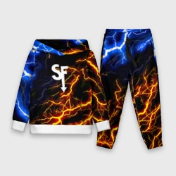 Детский костюм с толстовкой 3D Sally Face молнии шторм неон