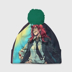 Шапка 3D c помпоном Power girl from anime Chainsaw Man - pop art