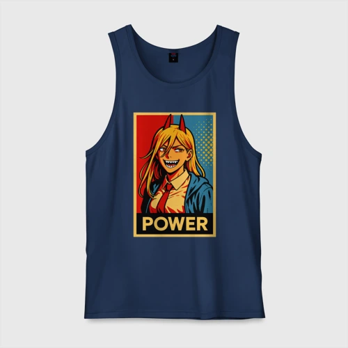 Мужская майка хлопок Power - Chainsaw man anime pop art