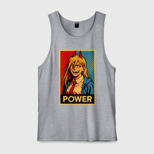 Мужская майка хлопок Power - Chainsaw man anime pop art