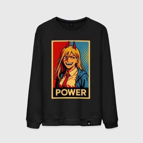 Мужской свитшот хлопок Power - Chainsaw man anime pop art