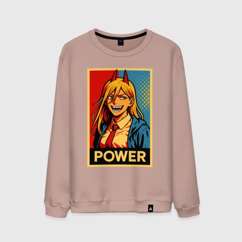 Мужской свитшот хлопок Power - Chainsaw man anime pop art