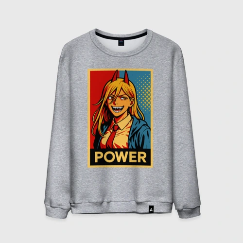 Мужской свитшот хлопок Power - Chainsaw man anime pop art