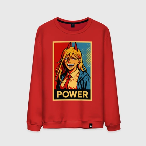 Мужской свитшот хлопок Power - Chainsaw man anime pop art