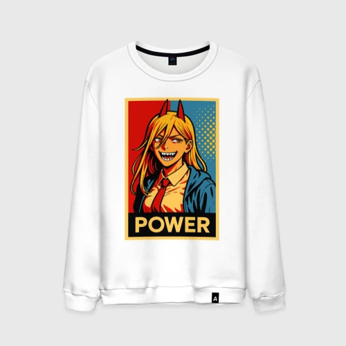 Мужской свитшот хлопок Power - Chainsaw man anime pop art