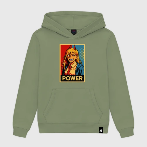 Мужская толстовка хлопок Power - Chainsaw man anime pop art