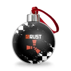 Ёлочный шар Rust белые краски текстура